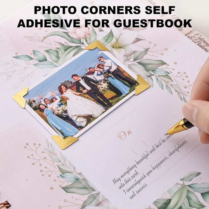Chiallco Photo Corners 120 Pcs Gold Self-Adhesive Picture Mounting Corner Stickers for DIY Scrapbook, Acid Free Photo Mounting Corners for Photo Album, DIY Scrapbook Stickers, Memory Books, Diary - Image 4